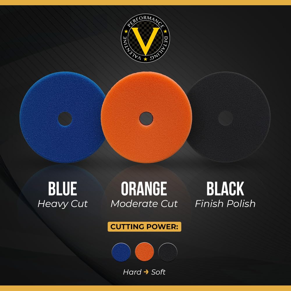 VPD SDO Blue Foam Polishing Pad - Premium Compounding & Polishing Pad for Heavy Defect Removal, Hard Paint & Deep Etching, Medium/Heavy Cutting Compounds, Tapered Edge, Made in USA, 5.5"