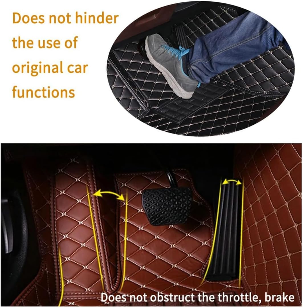 Custom Personalized Floor Mats for Cars,Luxury Full Coverage All Car Floor Mats,Anti-Slip Leather Car Mat Set ,Custom Floor Mats for 99% of Cars, Trucks & SUVs. (Beige)