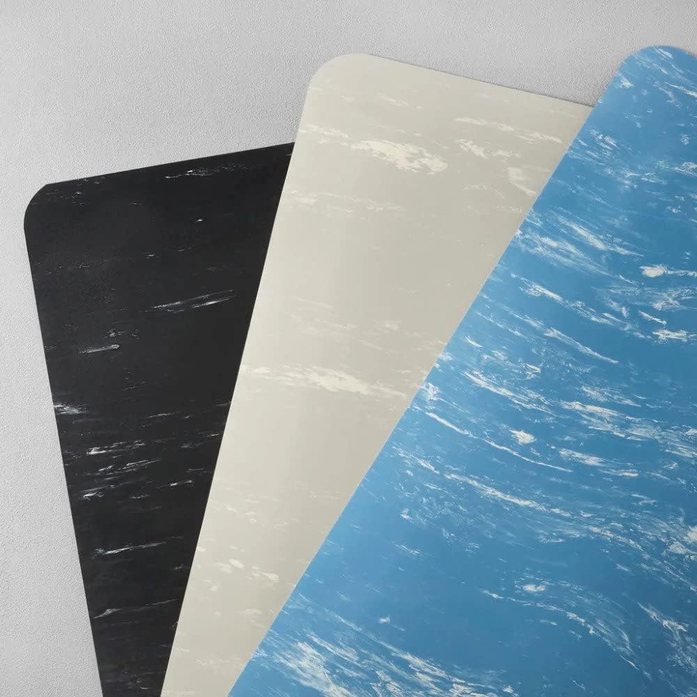 Consolidated Plastics Anti-Fatigue Marble Floor Mat, Commercial Grade Standing Support for Leg & Back Pain, Thick Heavy-Duty Rubber Made in USA (Black, 3' x 5')