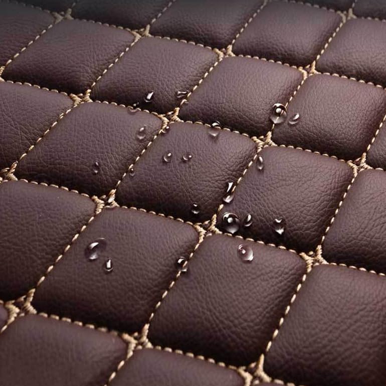 Customized Personalized car Floor mats, All-Weather Luxury car Floor mats, Waterproof and Anti Slip Leather car Floor mat Lining, 95% Customized car, Truck, and SUV Floor mats (Red Beige)