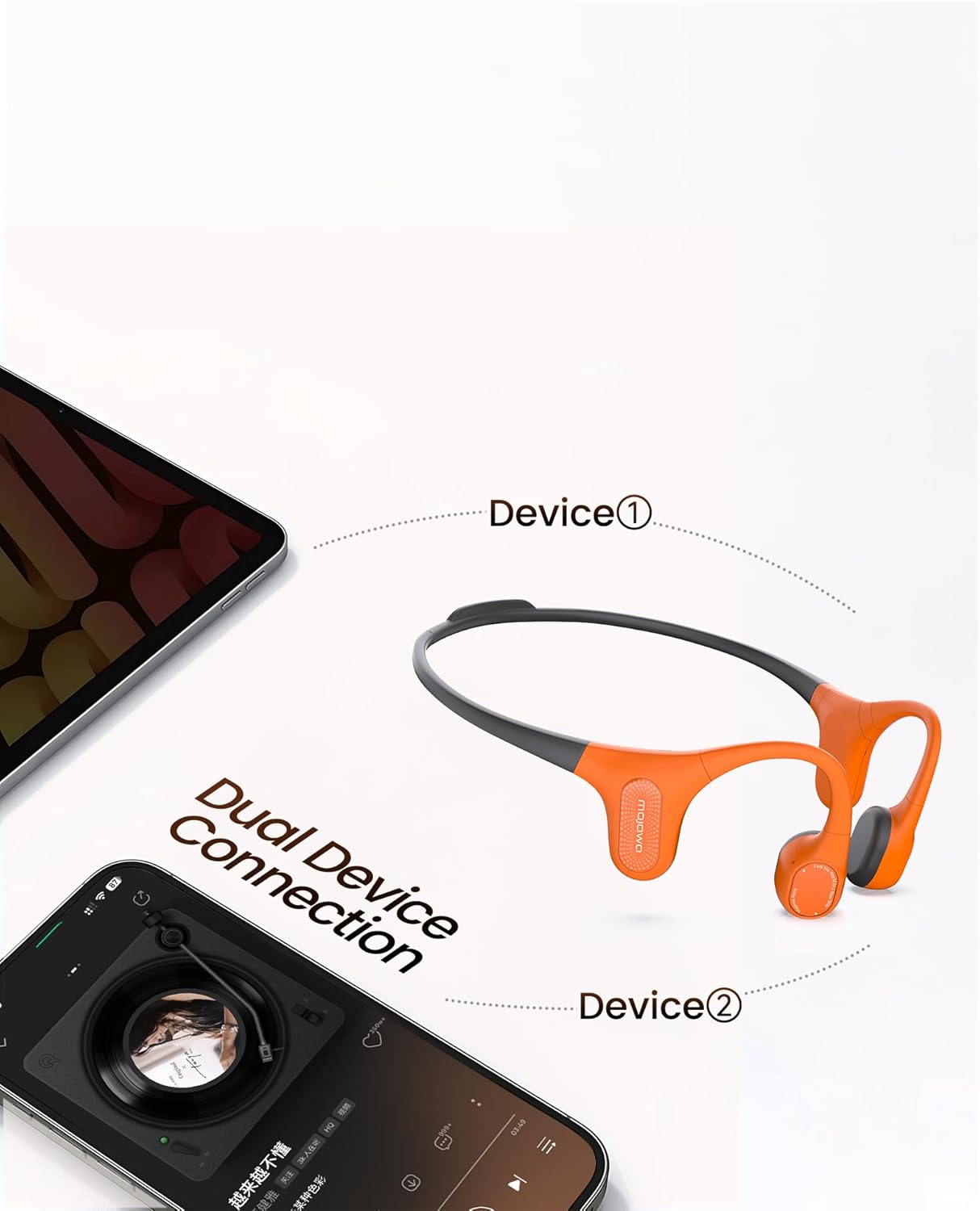 Aerra Bone Conduction Sport Headphones, IP67 Waterproof Workout Earphones, Open-Ear, Wireless Bluetooth with Mic, Secure and Comfortable for Running and Cycling, Pink and Purple