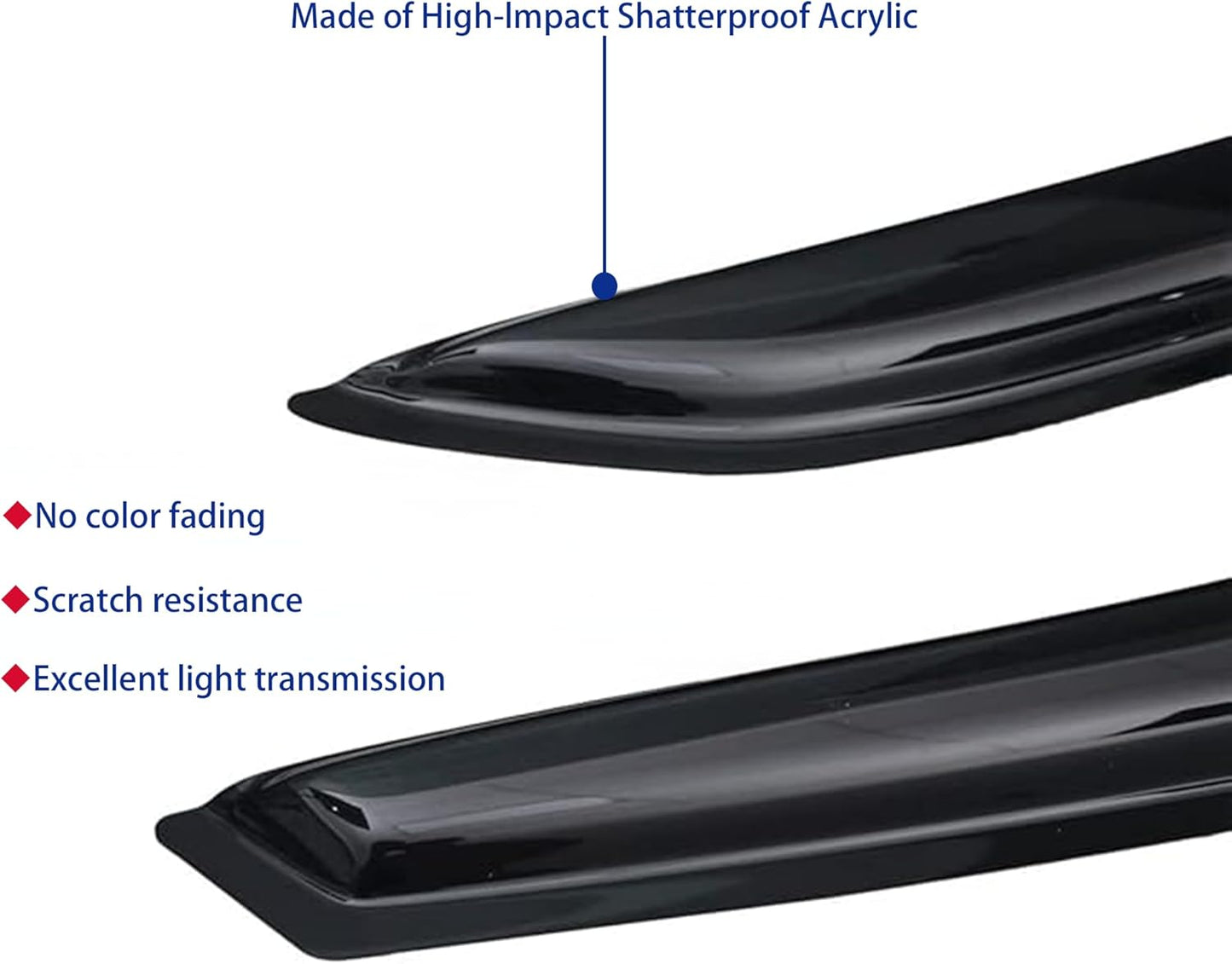 Window Visors Rain Guards fits 2010-2024 4Runner, Out-Channel Window Wind Deflectors Vent Shades Accessories, Dark Smoke 4 Pcs, 2011 2012 2013 2014 2015 2016 2017 2018 2019 2020 2021 2022 2023