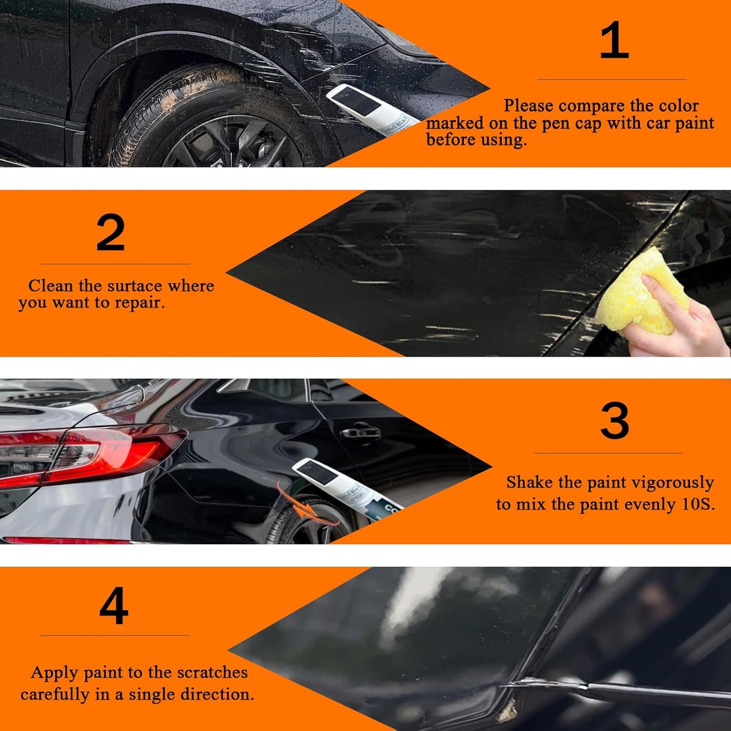Radiant Red Metallic(R-569M) Touch Up Paint Compatible with Honda, Car Paint Pen Scratch Repair Two-In-One Touch Up Paint, Premium Car Scratch Remover for Deep Scratches