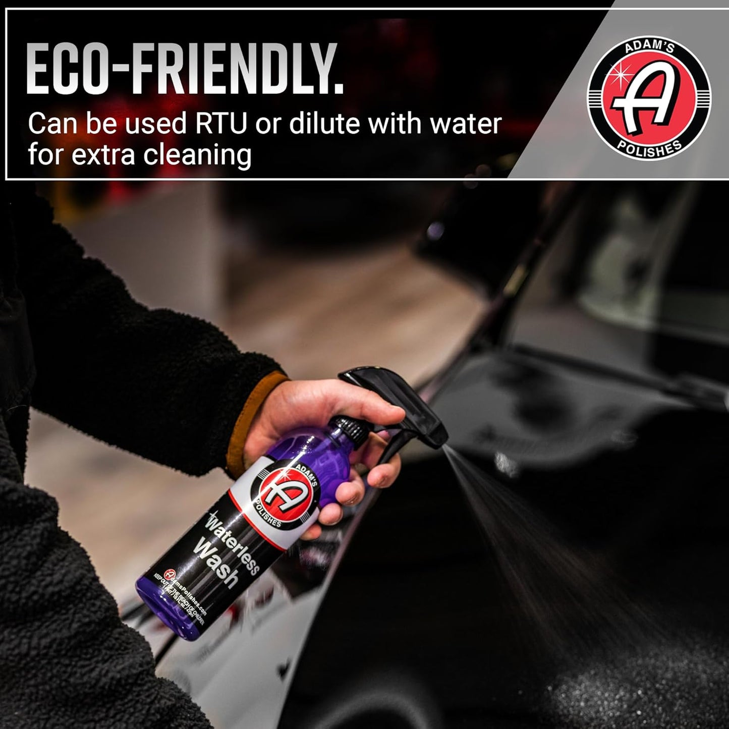 Adam's Polishes Waterless Wash (Gallon) - Cleaning Car Wash Spray for Detailing | Safe Ultra Slick Lubricating Formula for Auto, Boat, Motorcycle, RV | No Garden Hose, Wash Soap, or Foam Cannon