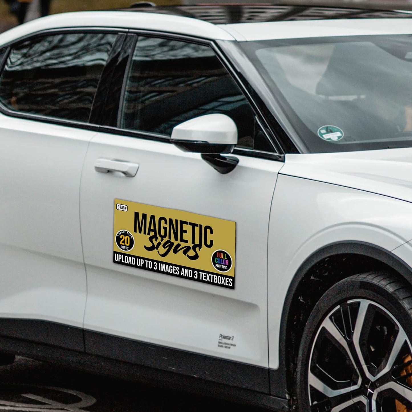 2-Pack,12"x24" Custom Magnet Signs in Full Color for Business and Advertising, 30 mil Customized Vinyl Car Magnets, Personalized Magnetic Sheets for Company Storefront & Vehicles (Sharp Corners)