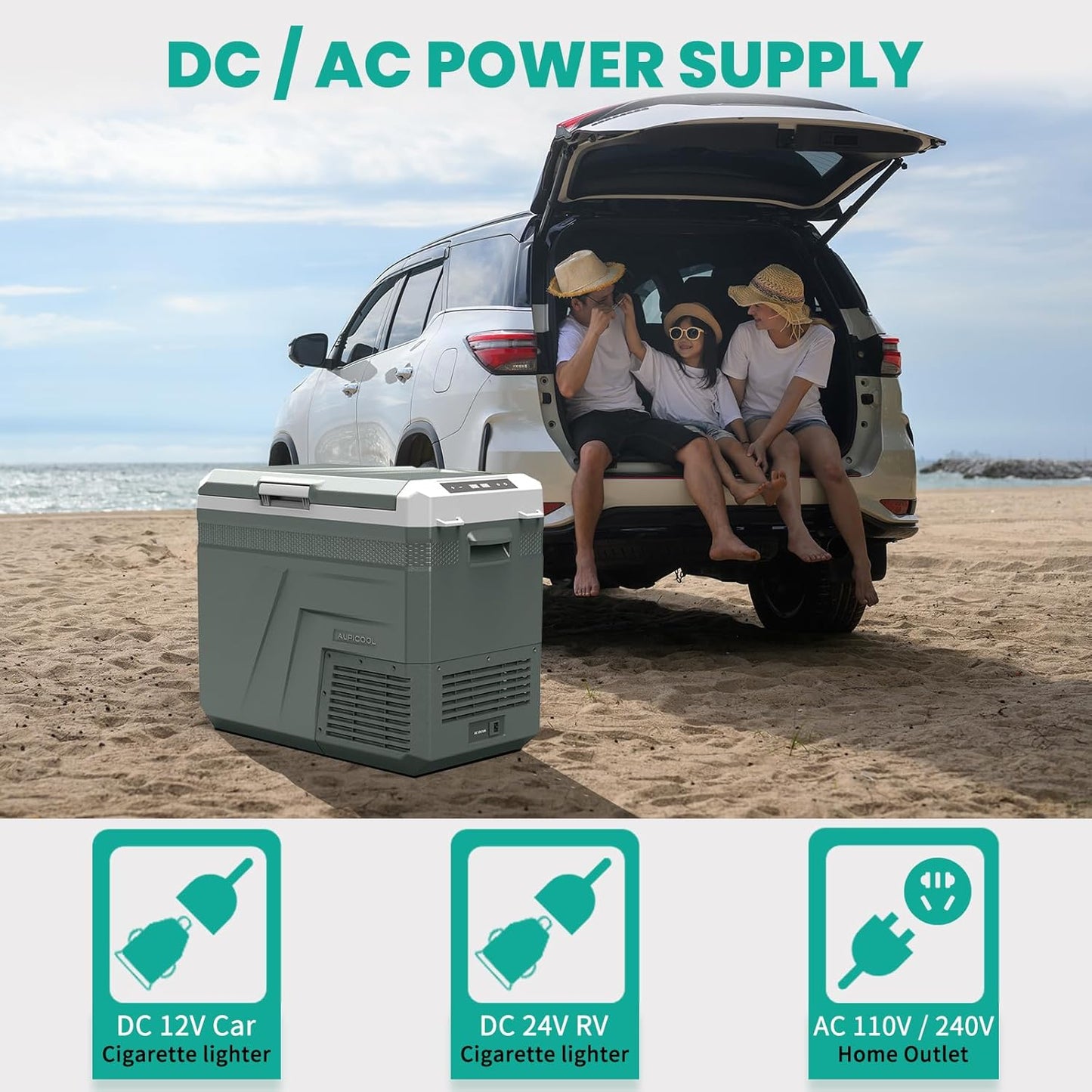 Alpicool 12V Refrigerator Freezer, Portable Refrigerator for Car with Dual Zone 42QT. Car Refrigerator Portable Freezer -4℉-68℉ RV Refrigerator Electric Cooler for Car Freezer Truck Outdoor Camping