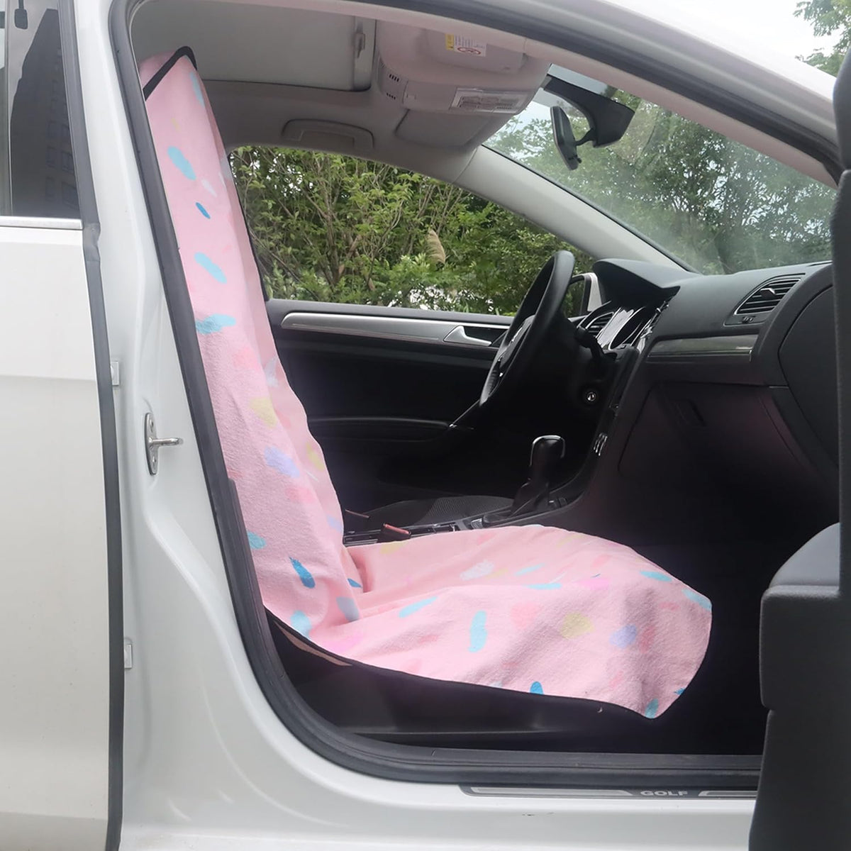 Car Seat Cover Protector Front Seats,for Gym Workout,Running,Swimming,Beach and Hiking,Waterproof Sweat Towel Bucket Seat Covers for Cars SUV Trucks (Pink Marbling, 1Pcs)