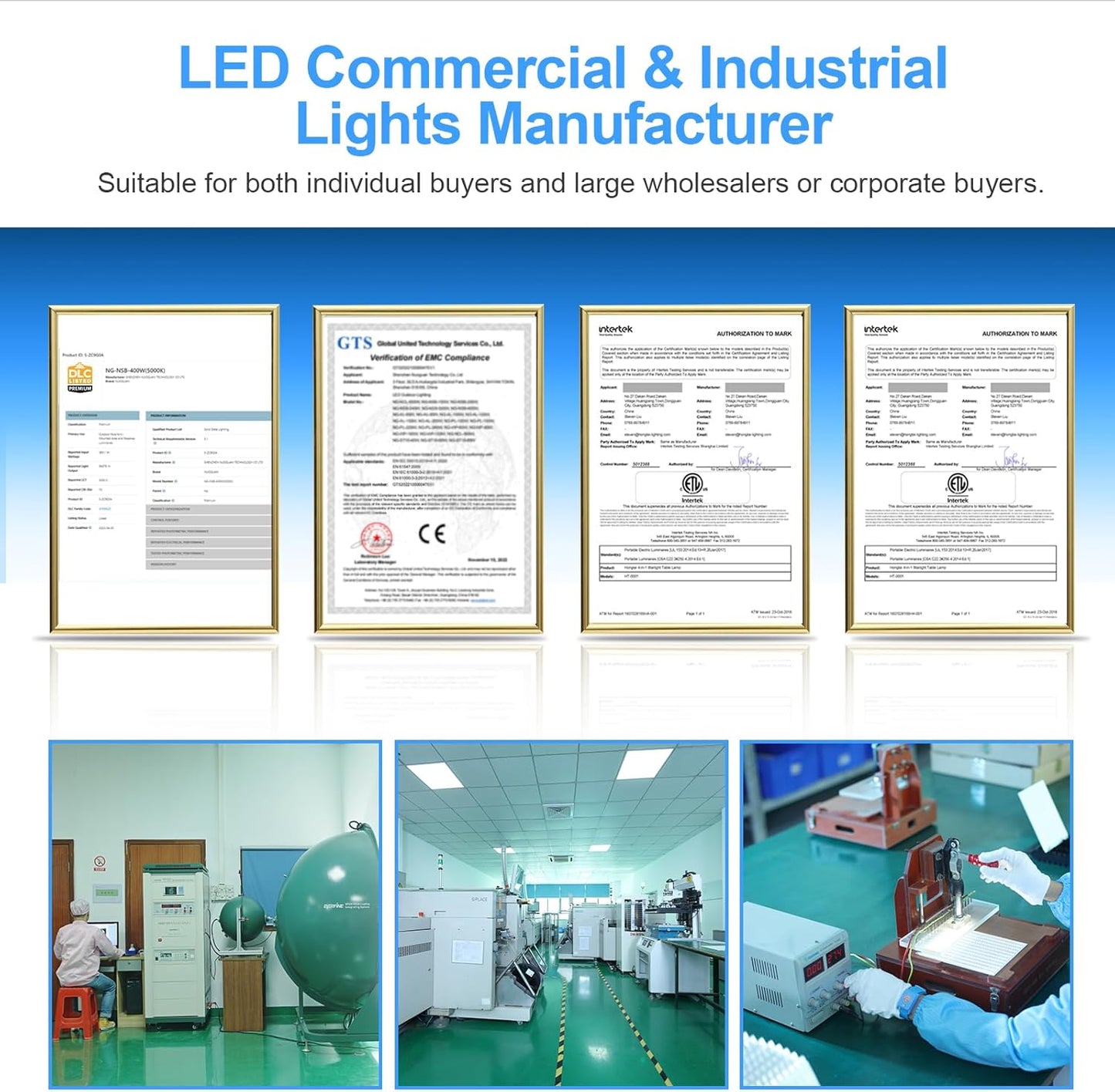 6 Pack 500W LED High Bay Light 72,500LM DLC ETL Listed Industrial Grade UFO Light Dimmable IP65 Waterproof 5000K Commercial Bay Lighting for Warehouse Garage Factory 110V 120V