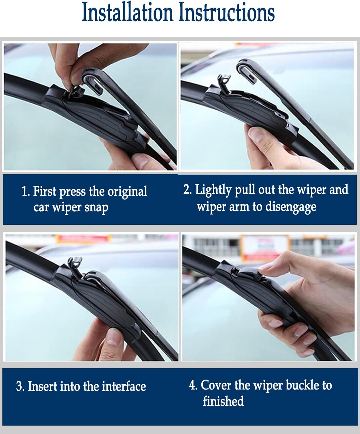 3 Wipers Set for Mitsubishi Mirage 2014-2020, Windshield Wiper Blades Original Equipment Replacement Front and Rear- 24"/16"/12A" (Pack of 3) J- HOOK