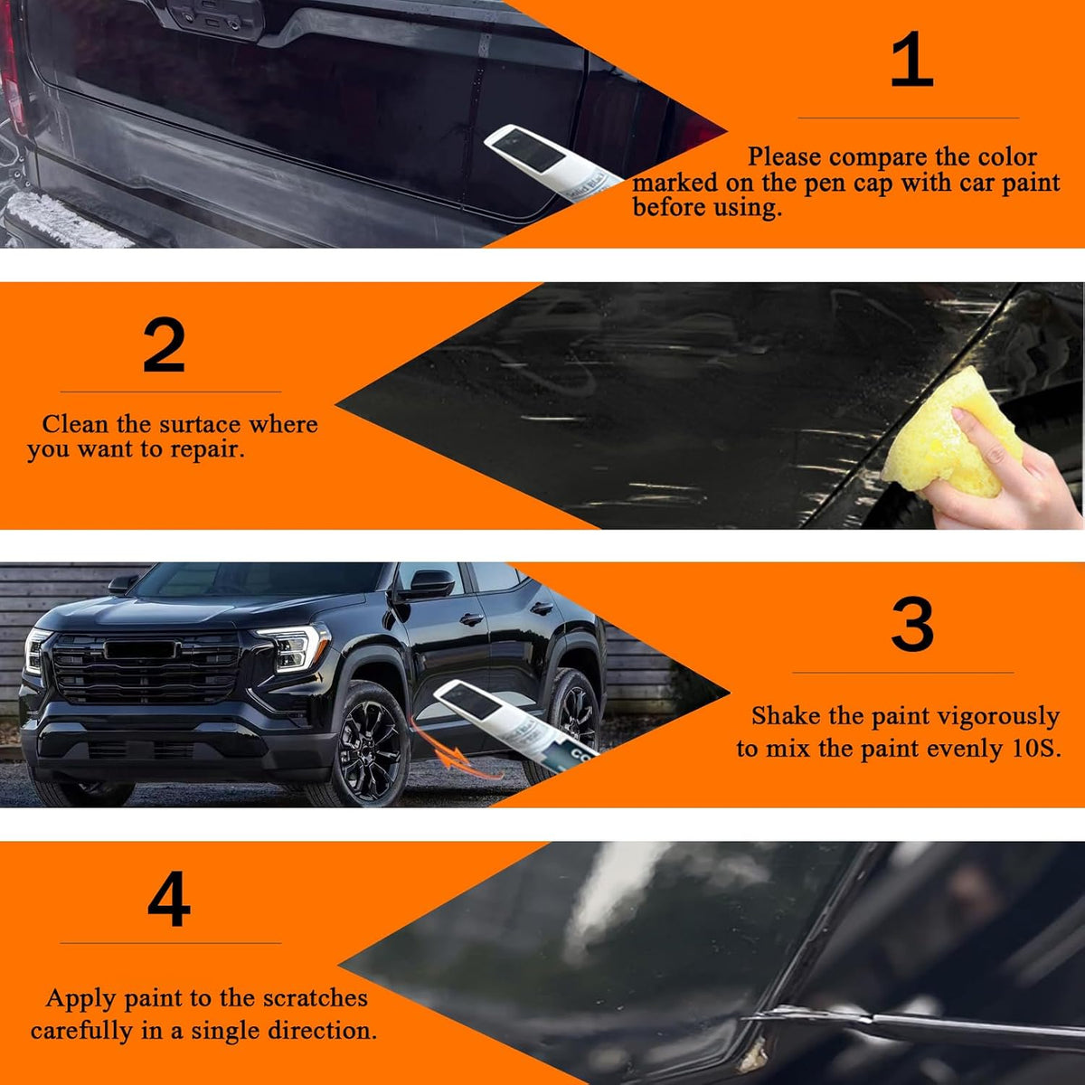 Thunderstorm Gray(GNO/WA633D) Touch Up Paint for GMC, Car Paint Pen Scratch Repair Two-In-One Touch Up Paint, Premium Car Scratch Remover for Deep Scratches