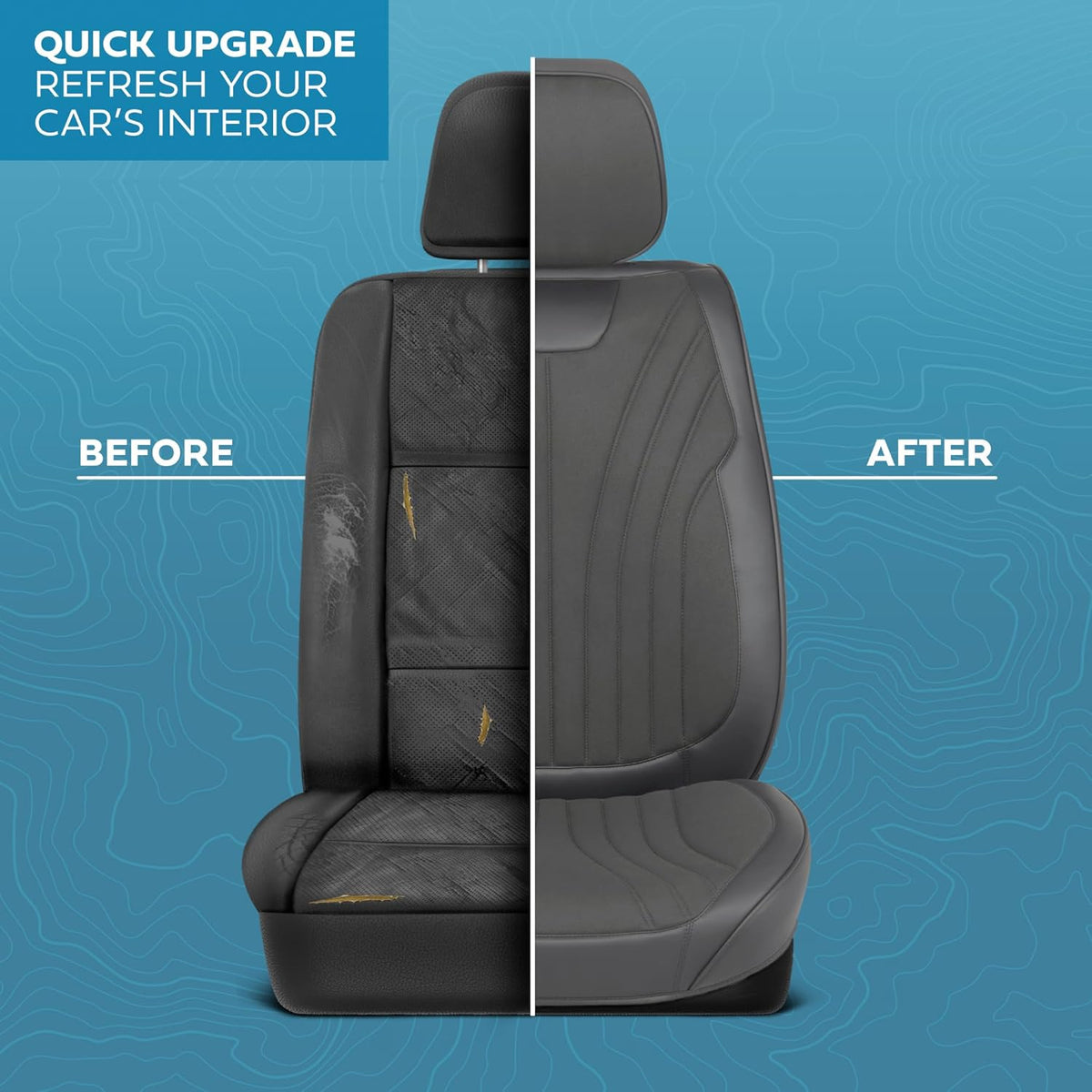 Elite Edition Faux Leather & Suede Seat Covers for Cars, Trucks, & SUV - 2 Charcoal Car Seat Covers for Front Seats - Universal Fit Car Accessories Automotive Interior Protector for Cars