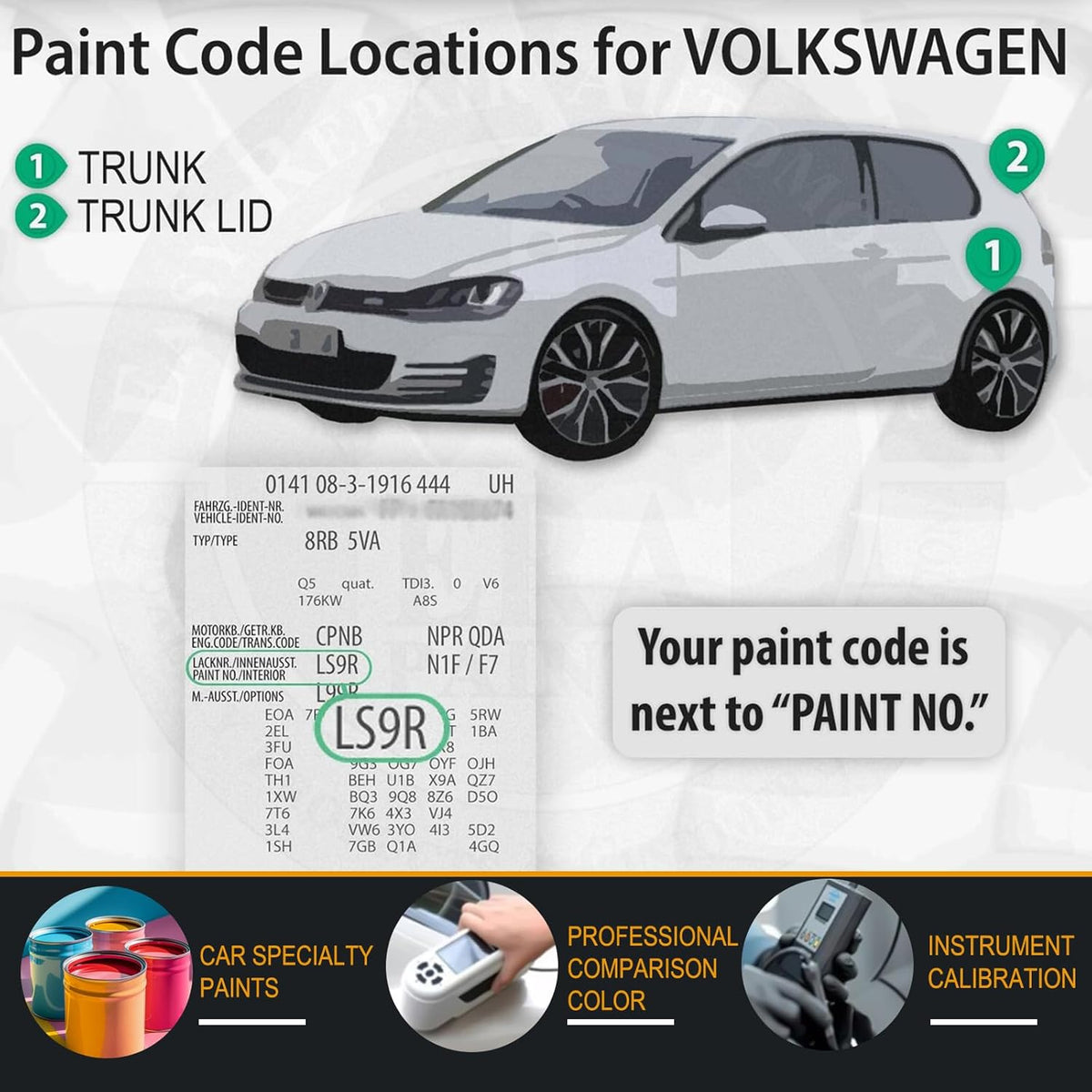 LC9X/2T Deep Black Pearl Car Touch Up Paint for Volkswagen, Color Accurate Car Paint Scratch Repair Pen Kit Quick & Easy Fix Vehicle Chips and Automotive Nicks Scuff
