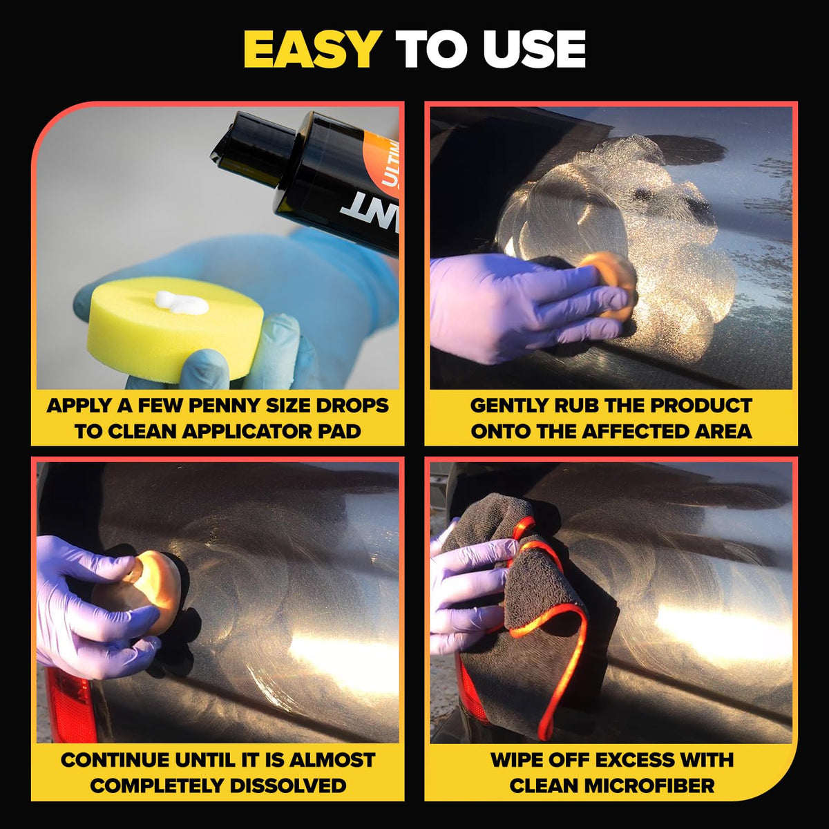 Carfidant Scratch and Swirl Remover - Car Scratch Remover for Vehicles Paint - Polishing Compound for Cars with Pad and Towel - Cutting and Buffing Compound for Paint Restorer