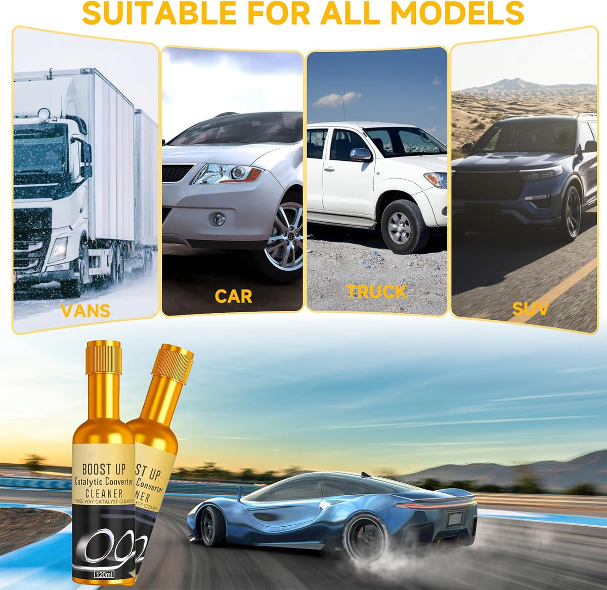 Catalytic Converter Cleaner,120 ml Auto Parts Engine Cleaner, Exhaust System Pipe Carbon Removal Treatment Additive Oil, Fuel System Treatment Oil Additive for Gas and Diesel Car (120ml-2PC)