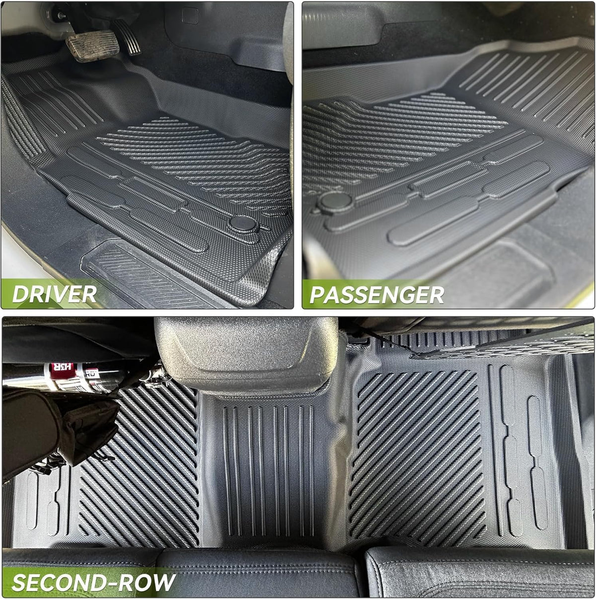 AUTOSAVER88 Floor Mats & Cargo Liner Fit for Toyota Highlander 7 Seats W/O Subwoofer 2025-2020, All Weather Floor Liners 3 Row Trunk Mat with Backrest Mat Car Mats Full Set Accessories, Black