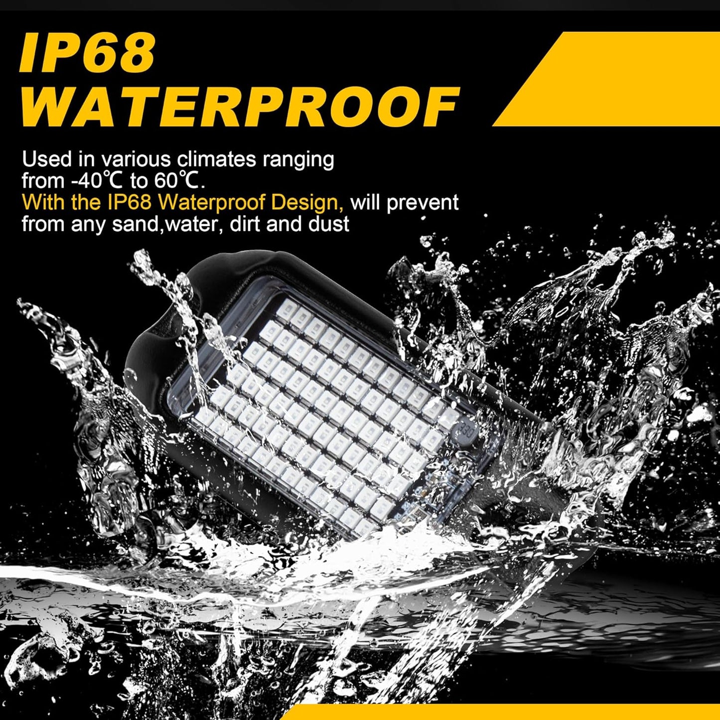 Nicoko 4Pods Pure Green LED Rock Lights 72w high Power Rock Lights Neon Underglow Light for Car Trucks ATV UTV SUV Boat Underbody Glow Trail Rig Light IP68 Waterproof