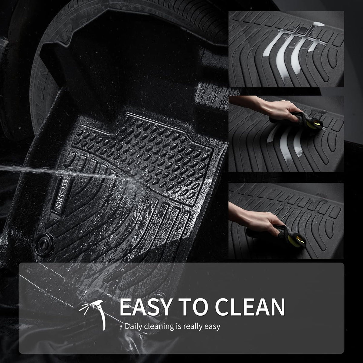 KELCSEECS® Floor Mats Custom for Hyundai Elantra 2020 2019 2018 2017 All Weather Protection TPE Heavy Duty Non-Slip Automotive Floor Liners Fits Front & 2nd Row Full Set Accessories, Black