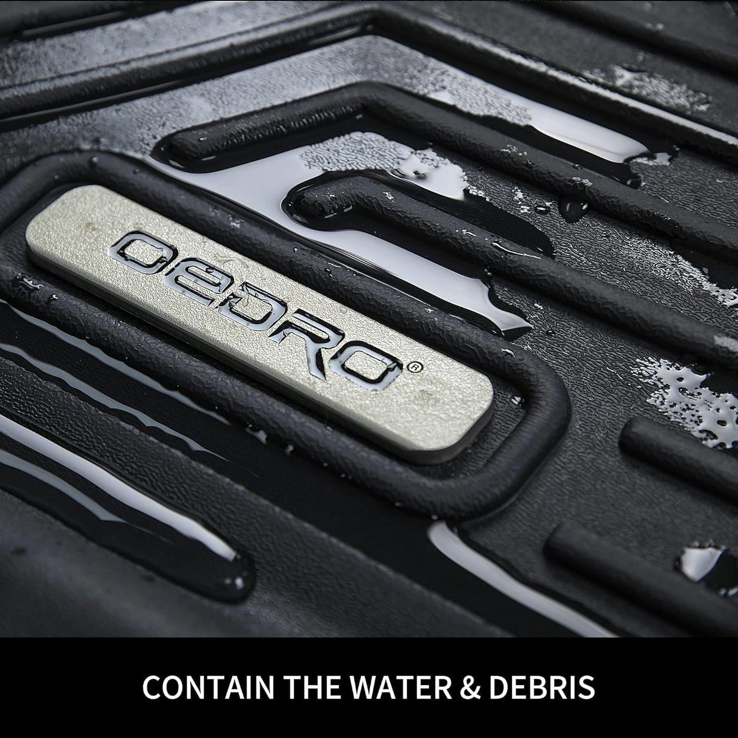 OEDRO Floor Mats Fit for 2020-2025 Kia Soul, Unique Black TPE All-Weather Guard Includes 1st and 2nd Row: Front, Rear, Full Set Liners