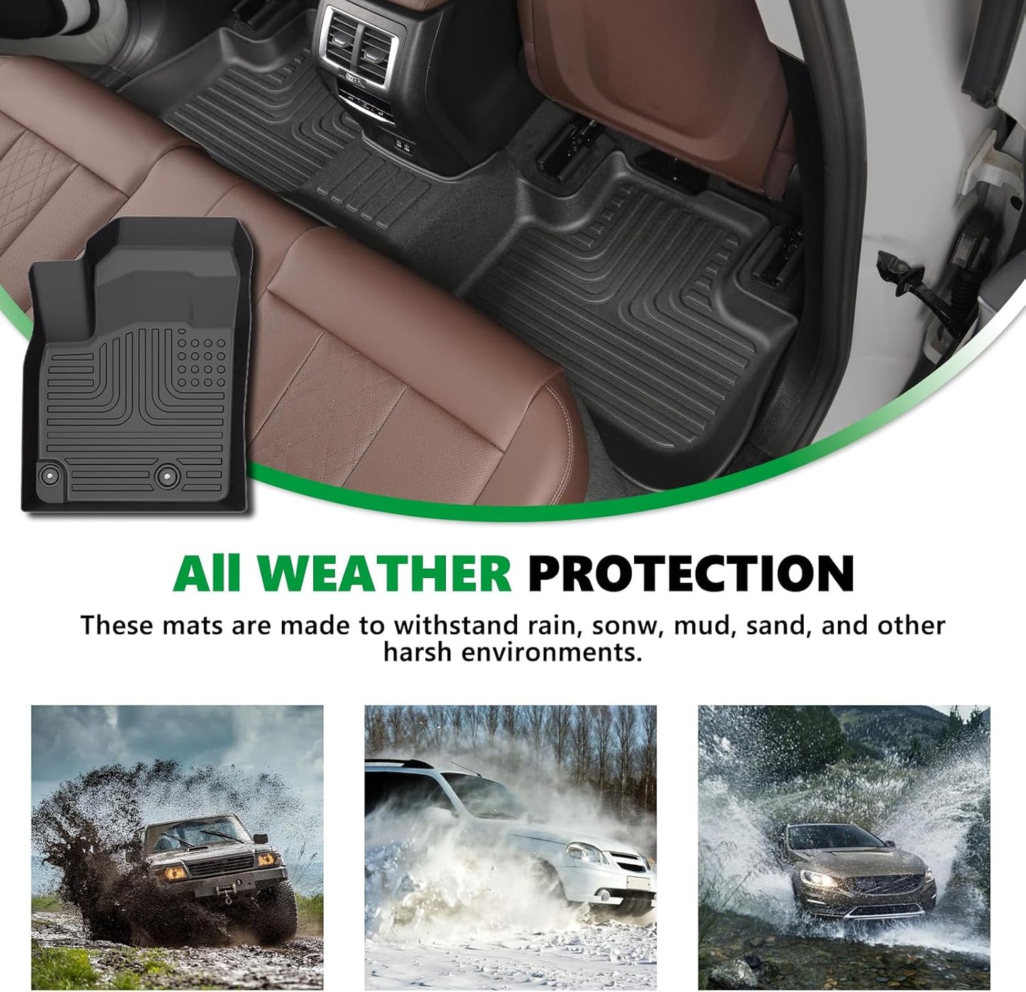 for Nissan Murano Floor Mats 2017.5 2018 2019 2020 2021 2022 2023 2024 Car Mats for Nissan Murano Accessories All Weather Floor Mats Cargo Liner 2017.5-2024