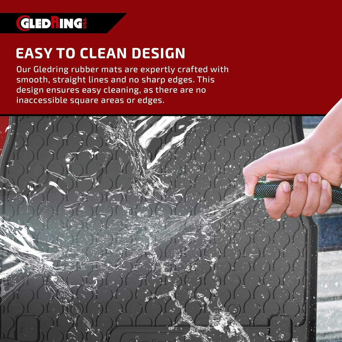 Gledring USA Custom Fit All-Weather Rubber Floor Mats Intended for Toyota Tundra Double Cab 2012-2021, No Trimming Required, Tailored Custom Fit, Protects from Rain, Mud & Snow