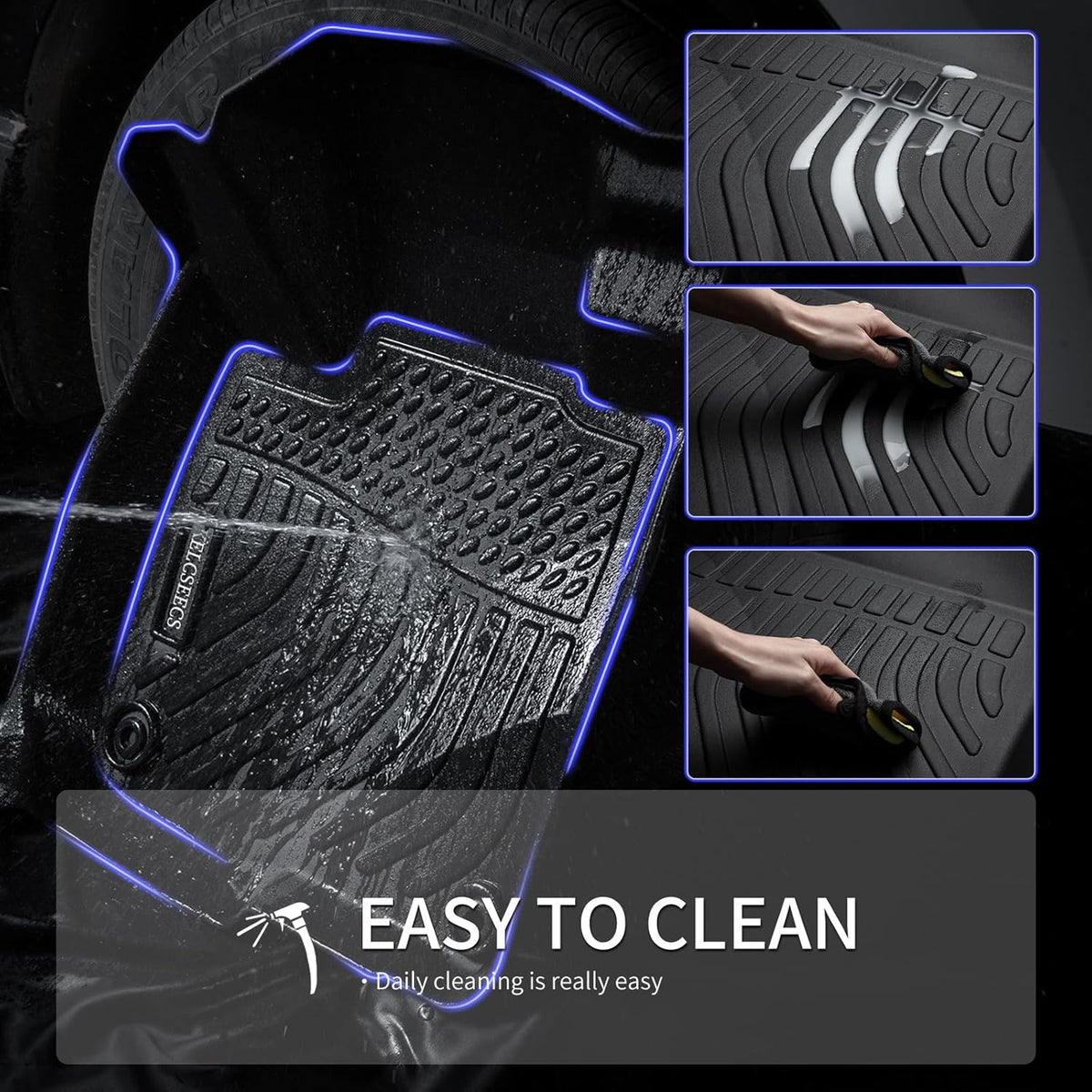 KELCSEECS® Floor Mats & Cargo Liner Custom for 2010-2017 Volvo XC60 All Weather Protection TPE Floor Liners Front& Rear Row Full Set Volvo XC60 Accessories Black