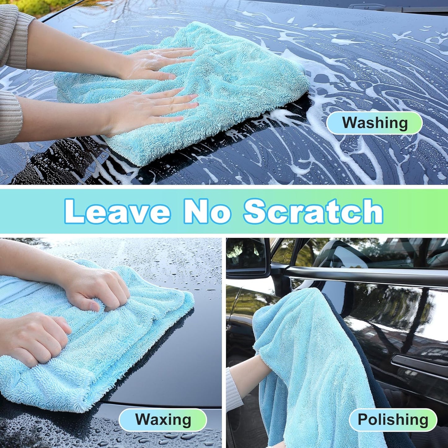 JOYMOOP Car Dry Towel, Quick Drying, Medium Size, Microfiber Cleaning Cloth, Blue, 35.4 x 23.6 Inches, 1 Pack for Boates, RVs, SUVs, Trucks, Cars