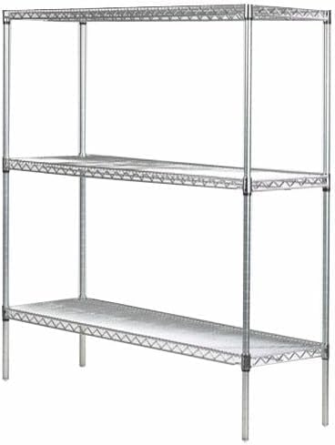 Omega Stainless Steel Shelves, 21" Deep x 30" Wide x 34" High 3 Tier Heavy Duty Wire Shelving Unit for Kitchen Garage Office Restaurant Warehouse 800-lb Per Shelf Weight Capacity