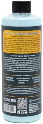 SOCAR Blue Suede Tire Shine Spray & Protectant. New-Tire Smooth Shine. for Rubber, Vinyl, Plastic, Leather, 16 fl oz. UV Protection, No Sling, for Cars, Motorcycles, RVs.