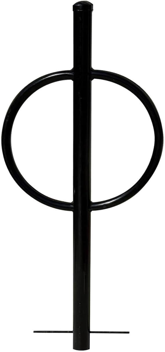 Sandbaggy Post and Ring Rack - In Ground - Commercial Outdoor Bike Parking & Storage Racks (Black, 1)