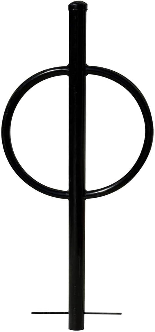 Sandbaggy Post and Ring Rack - In Ground - Commercial Outdoor Bike Parking & Storage Racks (Black, 1)