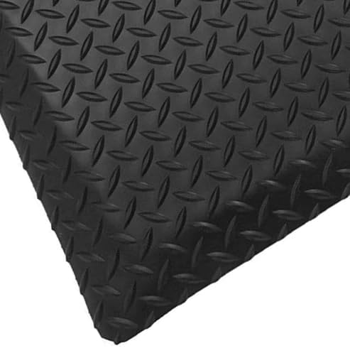 Rhino Mats, American Classic Diamond Anti-Fatigue Mats, Industrial Ergonomic Comfort Standing Mat for Work, Home, Garage, Office, Kitchen or Anywhere (Black 9/16" Thick, 3 FT. x 3 FT.)