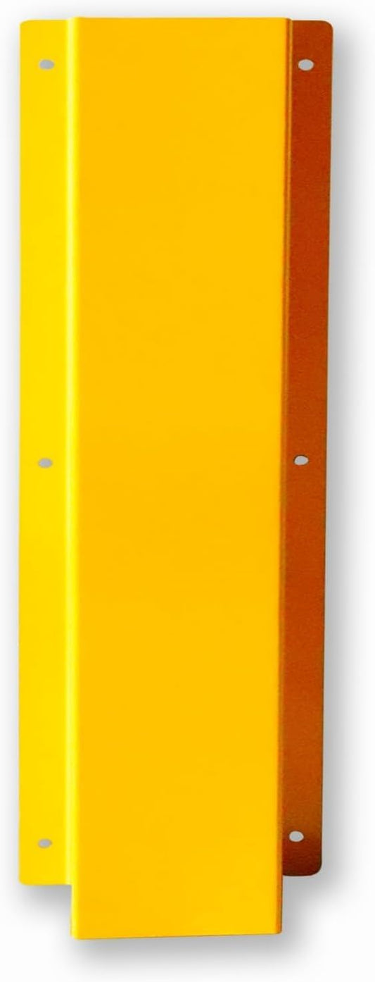 Pipe and Downspout Protector, Carbon Steel Guard Device, 39" H x 9" W x 6" D ，Yellow