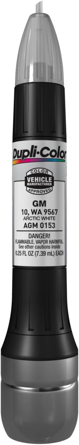 Dupli-Color AGM0153 Scratch Fix All-In-1 Exact-Match Automotive Touch-Up Paint – General Motors Arctic White – 0.25 oz. Paint Pen, Arctic White
