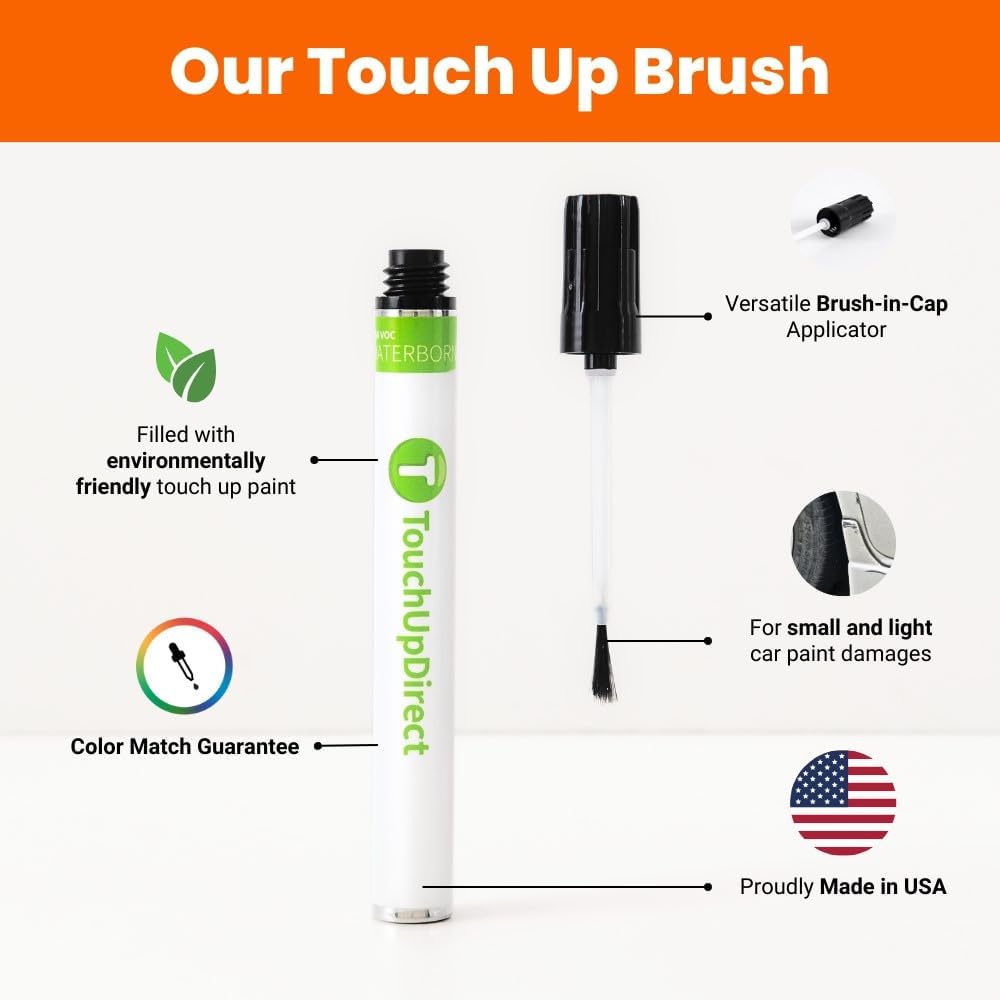 TouchUpDirect 1E7 Silver/Silver Streak Metallic Compatible with Toyota Exact Match Touch Up Paint Brush - Platinum Kit