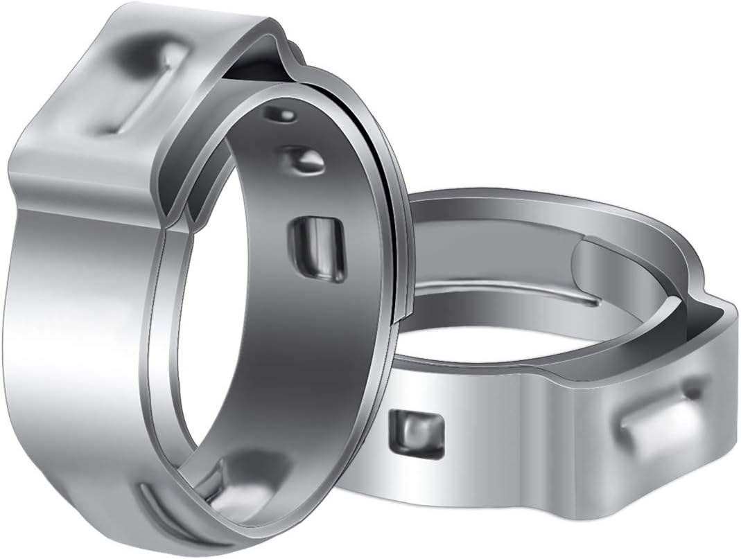 LOKMAN 50 Pack 1/2 Inch PEX Cinch Clamps, Stainless Steel Rings Pinch Clamps for PEX Tubing Pipe Fitting Connections (1/2 Inch)
