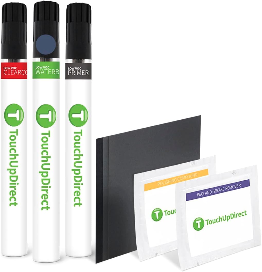 TouchUpDirect 8W2 Cavalry Blue Compatible with Toyota Exact Match Touch Up Paint Brush - Platinum Kit
