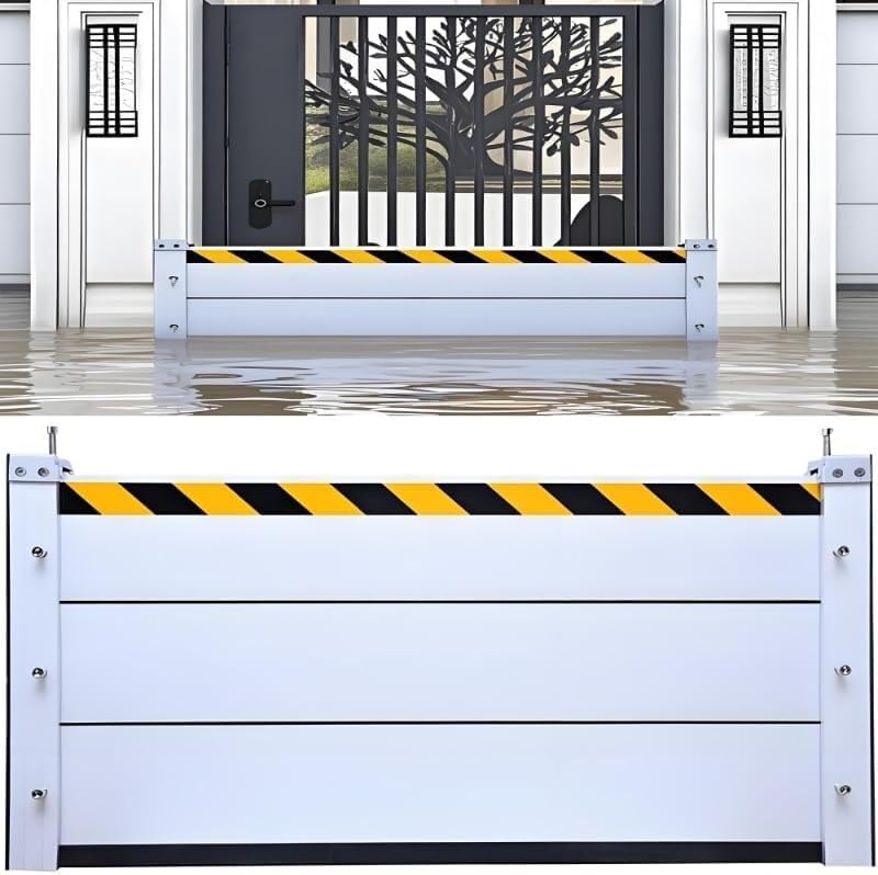 Flood Barriers for Home Exterior,Aluminum Alloy Outdoor Garage Doors Water Barriers for Flooding(H55Inch,L12.5FT)