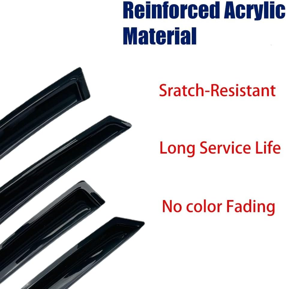 94608 Original Side Window Wind Deflector,4pc Outside Mount Style Nice Sun Rain Guards Set,Window Visor fit for 2006-2012 Toyota RAV-4