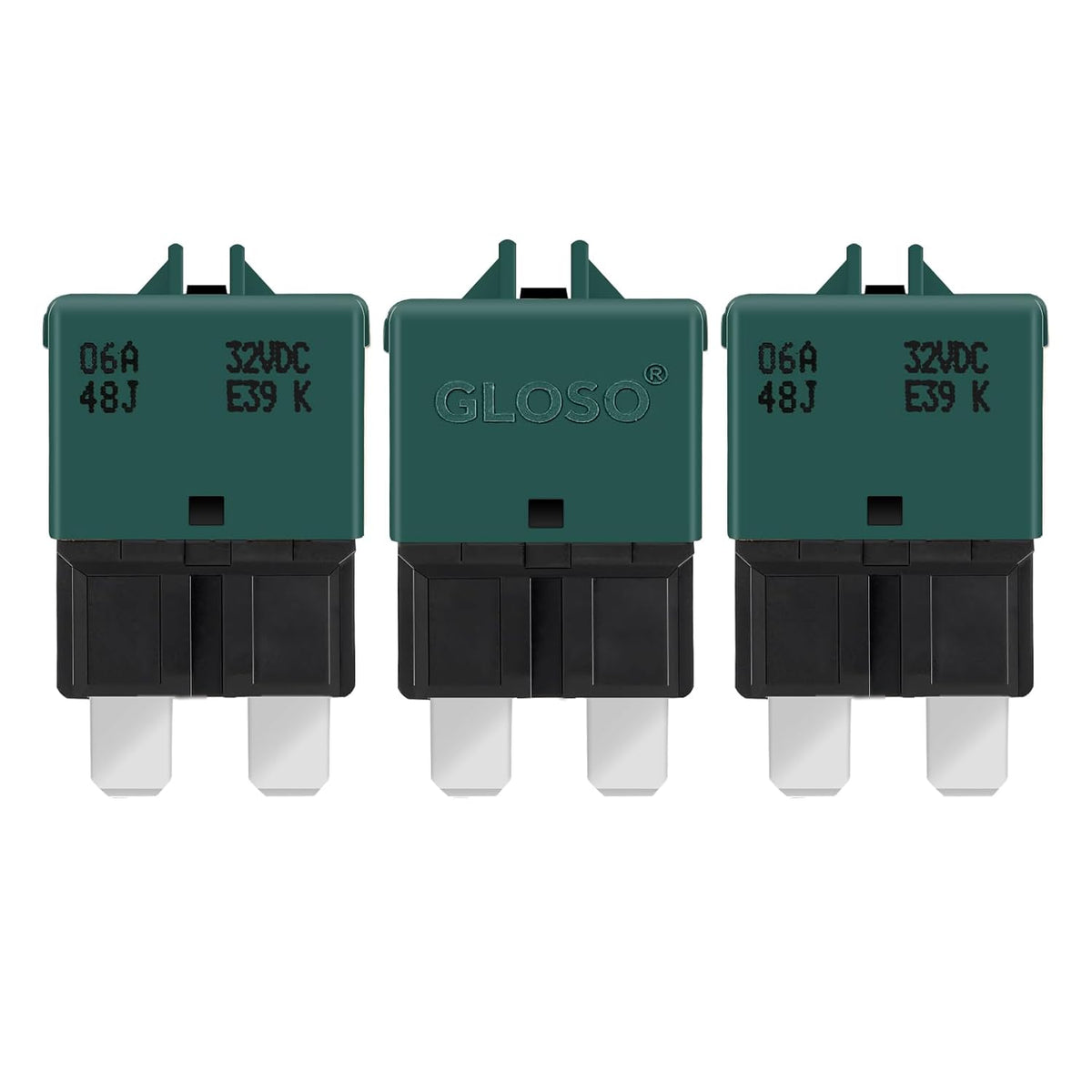 GLOSO Circuit Breaker E39 (T3) Manual Reset Fuse For Car Truck RV Automotive Marine Boat Trolling motor & Custom Wiring Audio battery protection/Low Profile ATC/ATO (6A - 3 Pack)