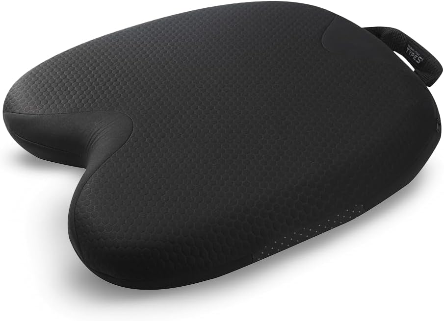 Type S Comfort Gel Seat Cushion 2 Pack, Gel Enhanced Memory Foam Seat Cushion for Office Chair, Car Seat, Tailbone Pain Relief, Sciatica & Back Pain Relief, Portable and Machine Washable