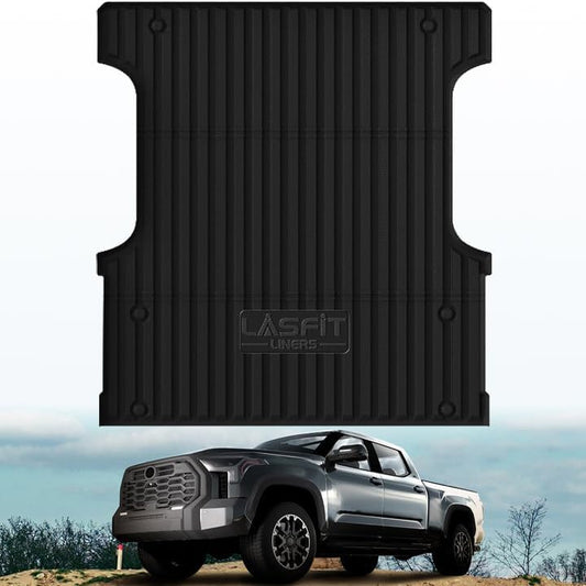 LASFIT Bed Mat for Toyota Tundra 2025 2024 2023 2022 Truck Bed (5.5FT,5.5'), All Weather 5.5 FT Bed Liner for Toyota Tundra Accessories TPE Trunk Mat Cargo Mat, Black
