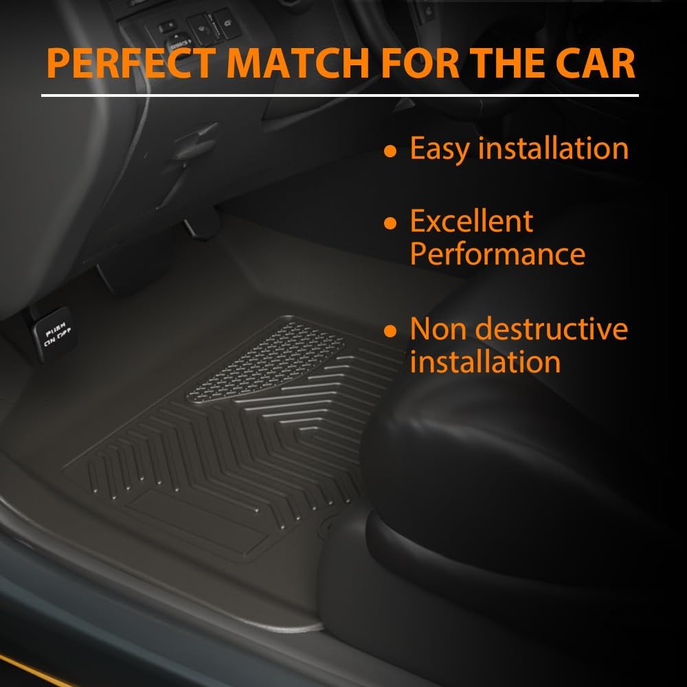 G-PLUS Floor Mats 3PCS Compatible with Honda Accord Sedan 2018 2019 2020 2021 2022 TPE All Weather Full Cover Protection 3 Piece,1st & 2nd Row Floor Liners