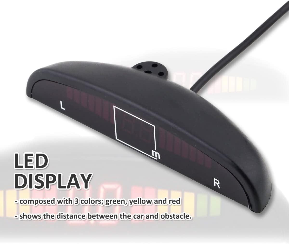 ZONETECH Parking Sensors LED Display Car Reverse Backup Radar System (2 Pack)