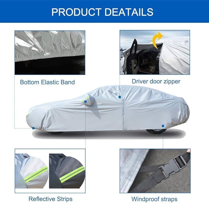 KouKou Oxford Waterproof SUV Car Cover Suitable for Ford Flex from 2008 to 2019, Windproof All Weather Waterproof Outdoor Cover Sun Rain UV Dust Snow Protection.