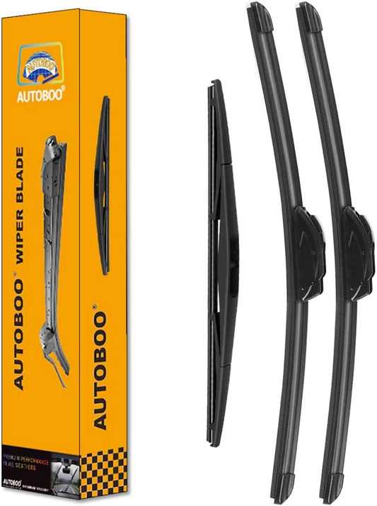 AUTOBOO 26"+18" Windshield Wipers with 12" Rear Wiper Blade Replacement for Nissan Murano Infiniti QX50 Acura RDX 2017 2018 2019 2020 2021 2022 2023-Original Factory Quality (Pack of 3)