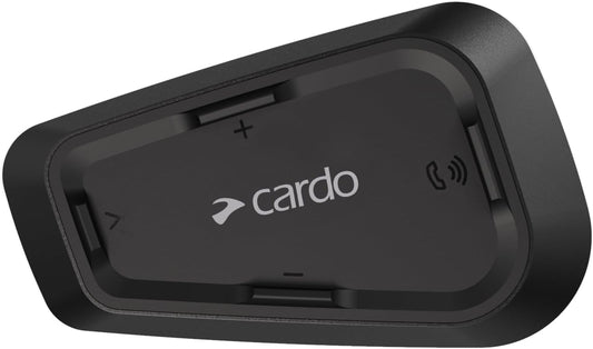 Cardo Systems Spirit Motorcycle Bluetooth Communication Headset, 2-Way Bluetooth, Thin 32mm Speakers, Waterproof, Universal Connectivity - Single Pack