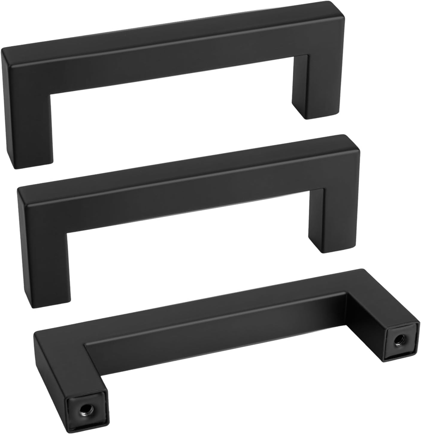 goldenwarm 35 Pack 3.5 INCH Black Square Bar Cabinet Pull - Drawer Handle Stainless Steel Modern Hardware for Kitchen and Bathroom Cabinets Cupboard,Center to Center 3-1/2in (90mm) Cabinet Pulls