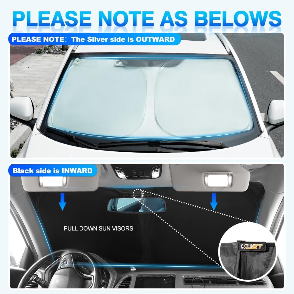 KUST Windshield Sun Shade for Honda Fit 2015-2020 Sunshade Foldable Window Sun Visor Protector Blocks UV Rays Keep Your Car Cooler