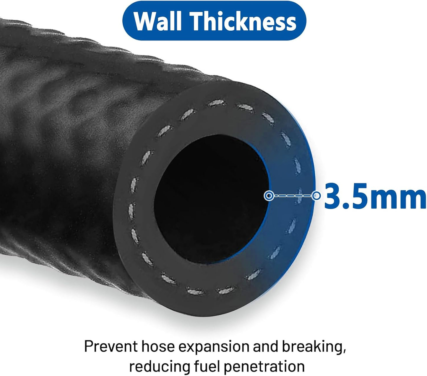 LokoCar Rubber Fuel Hose Line Push Lock 1/2" ID SAE 30R7 NBR 5ft 300PSI Black