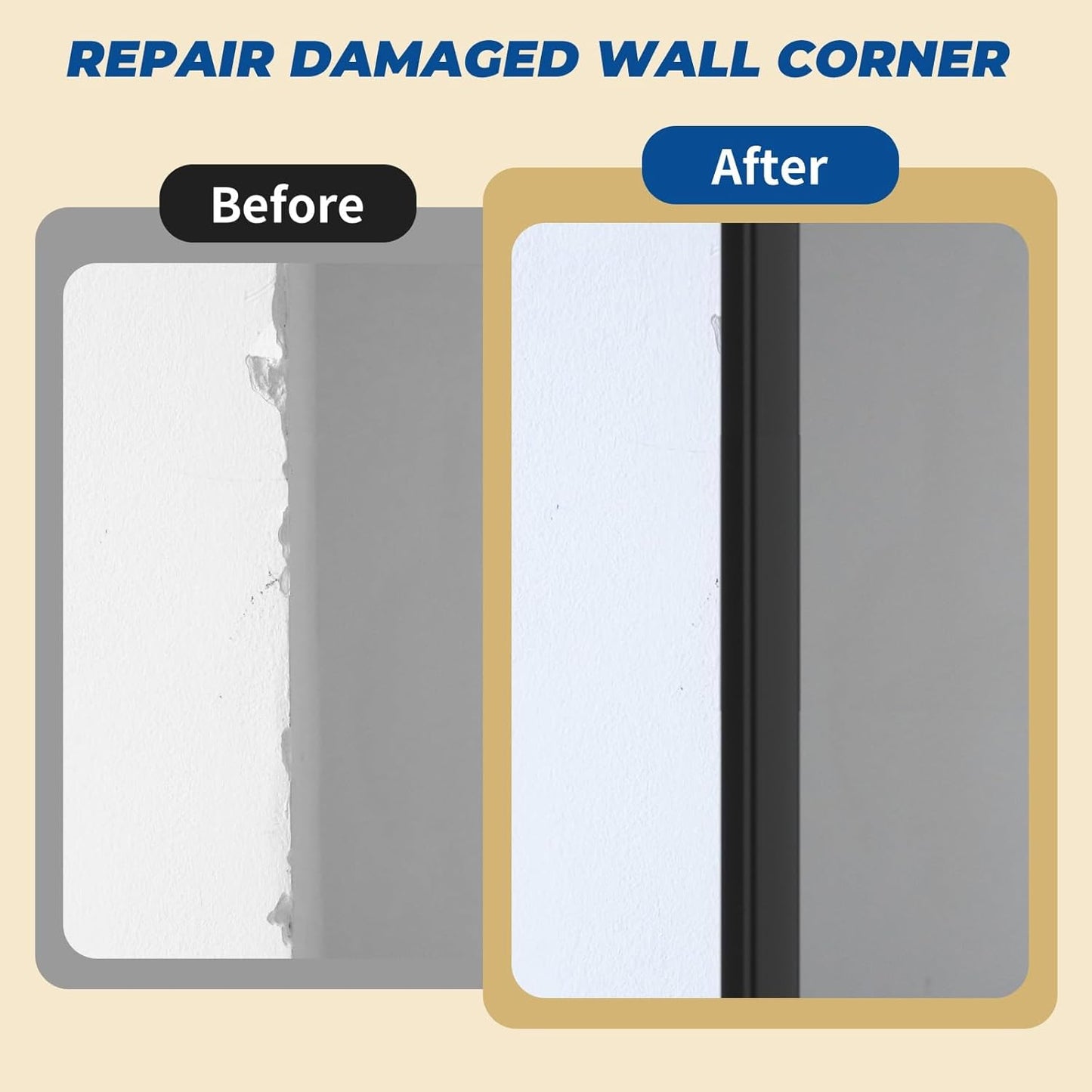 Tongmo Wall Corner Guard Edge Protector, 1x1x36 inch Baby Proofing Corner Guards, Self-Adhesive Furniture Edge Strips for Home & Office, 5 Pack (5, Lightbrown, 36" L x 2" W x 2" H)